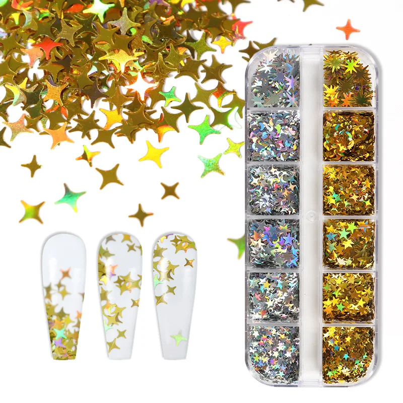 

Glitter Eyelash Extension Accessories 12 Grids Mix Color Nail Art Decorations High Quality Professional Lashes Women Makeup Tool