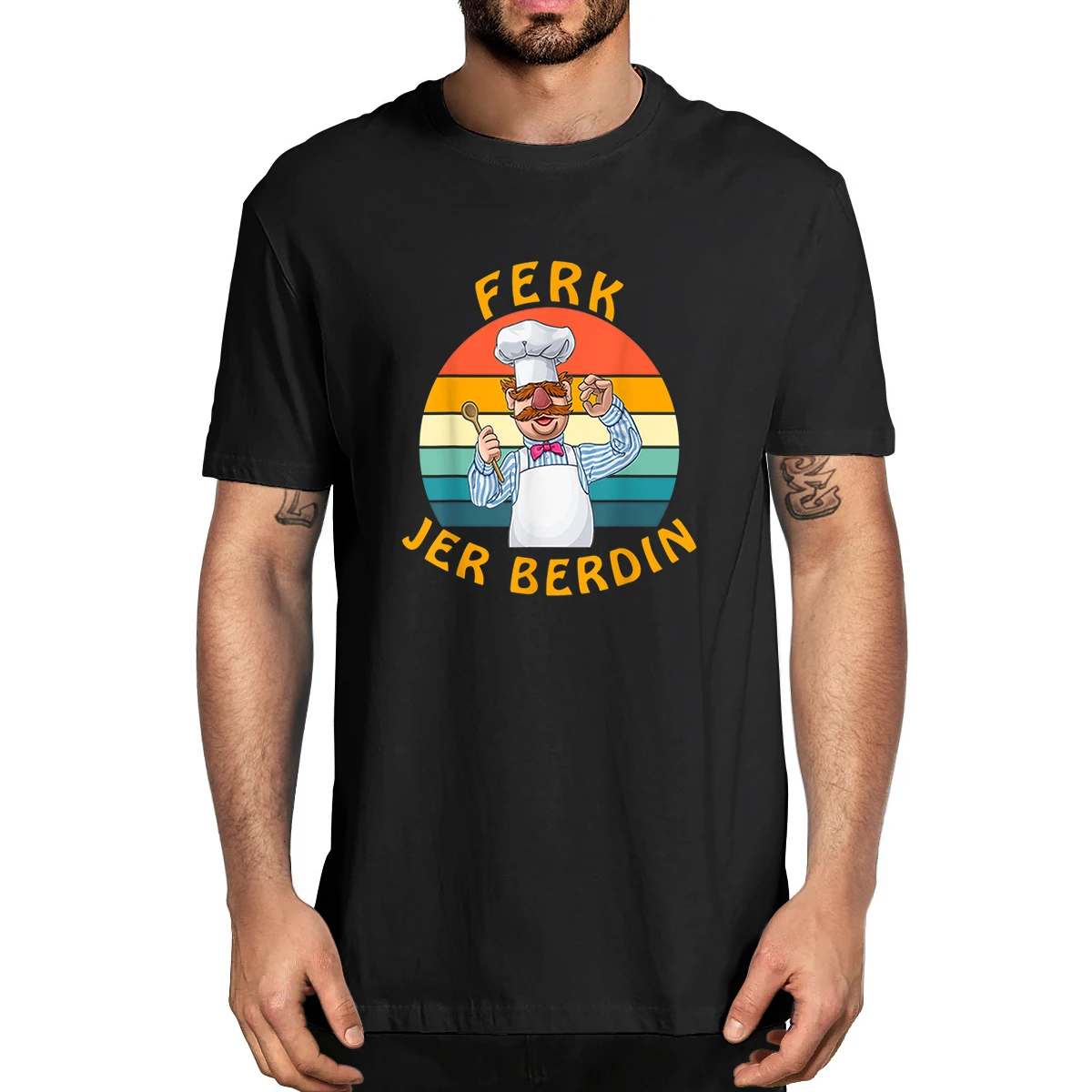 

100% Cotton Funny Ferk Jer Berdin Swedish Chef Vintage Men's Novelty T-Shirt Women Casual Streetwear Harajuku Oversize Top Tee