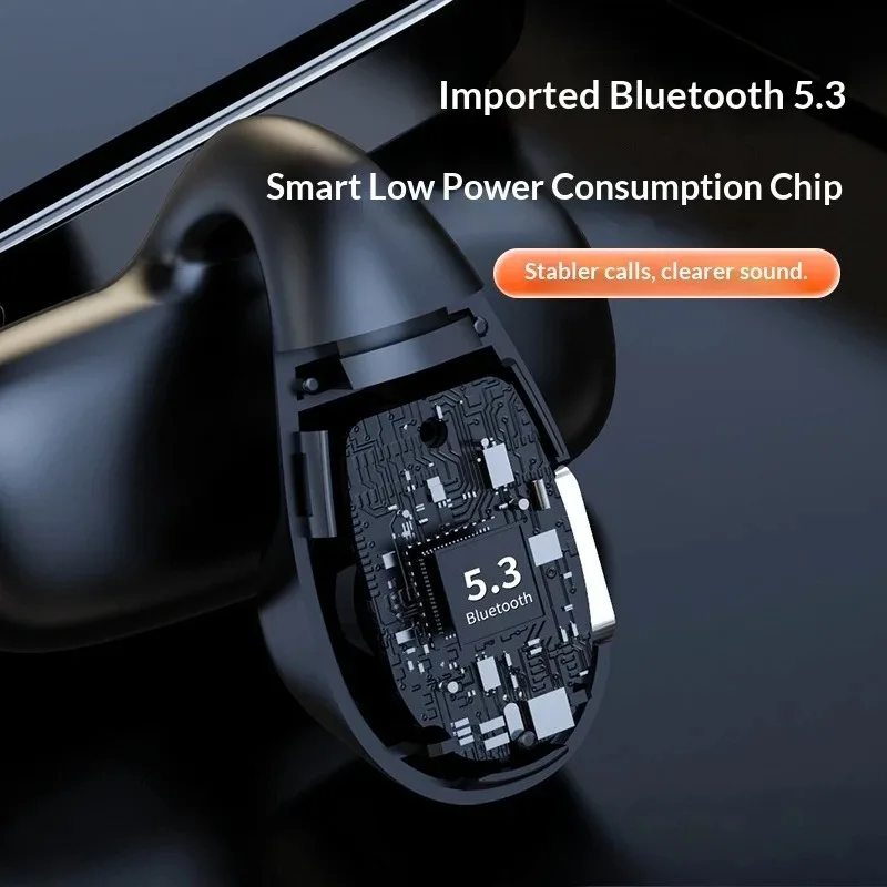 Einzelohr Knochenschall Sportkopfhörer Kabellos Bluetooth_voghion.com