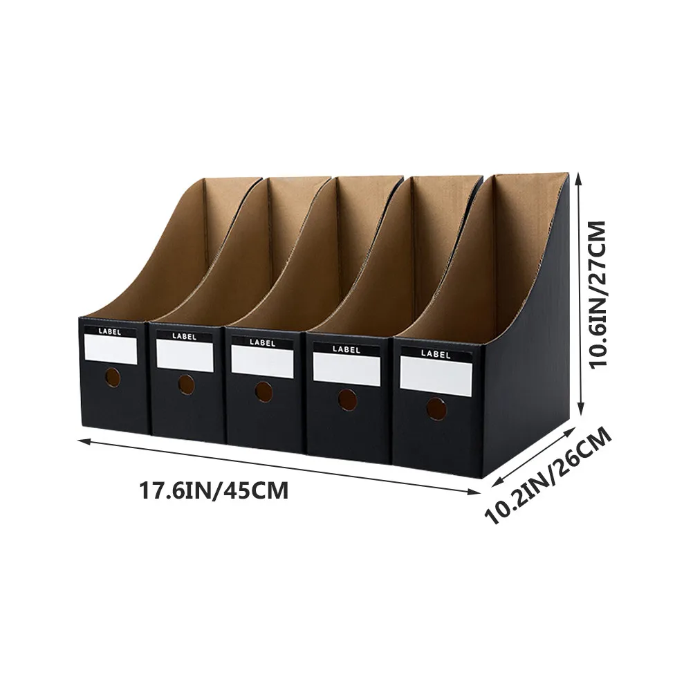 5Pcs 튼튼한 친환경 파일 보관 주최자 사무실 연구 도서관 교실 파일 홀더 잡지용 데스크탑 문서 상자