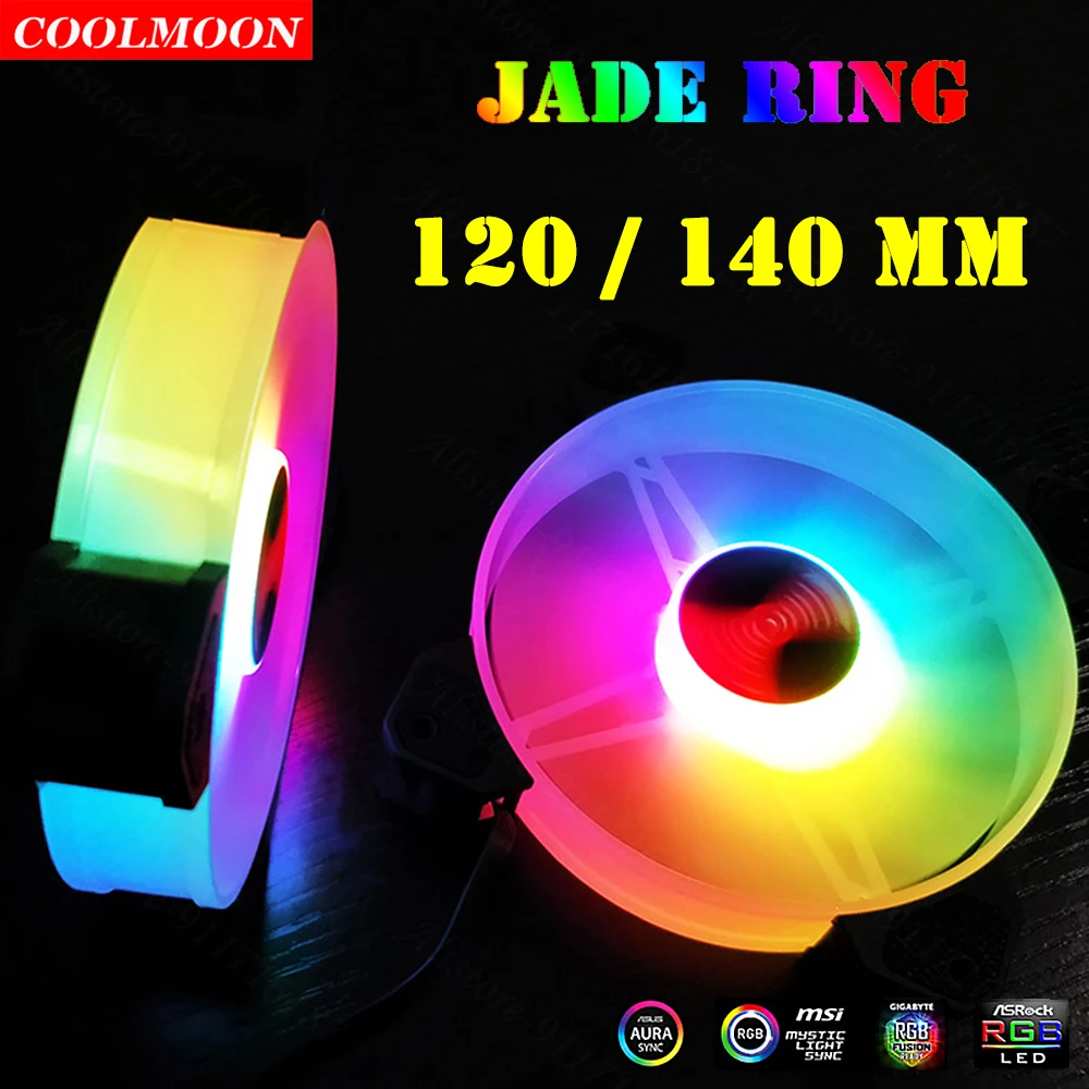 Coolmoon 12V 6Pin RGB Fans 120mm 140mm Computer Case Cooling Fans Heatsink Dissipation Gaming Cooler Chassis PC Accessories