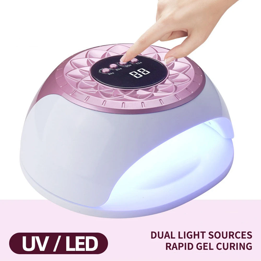 268W Uv Led Nail Drying Lamp Professional Uv Nail Art Dryer Light for Gel Nails 57 Beads Fast Curing Gel Polish Lamp