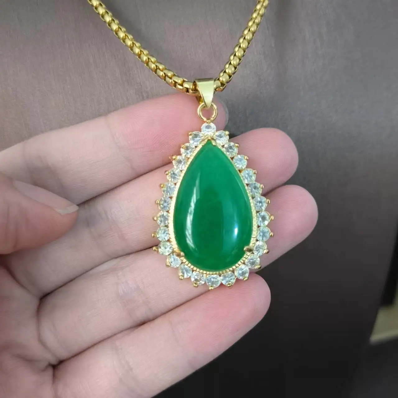 1pcs/lot Natural Quartz Jade Pendant Necklace gourd Buddha Guanyin safety button manual Gild chain retro folk-custom accessories