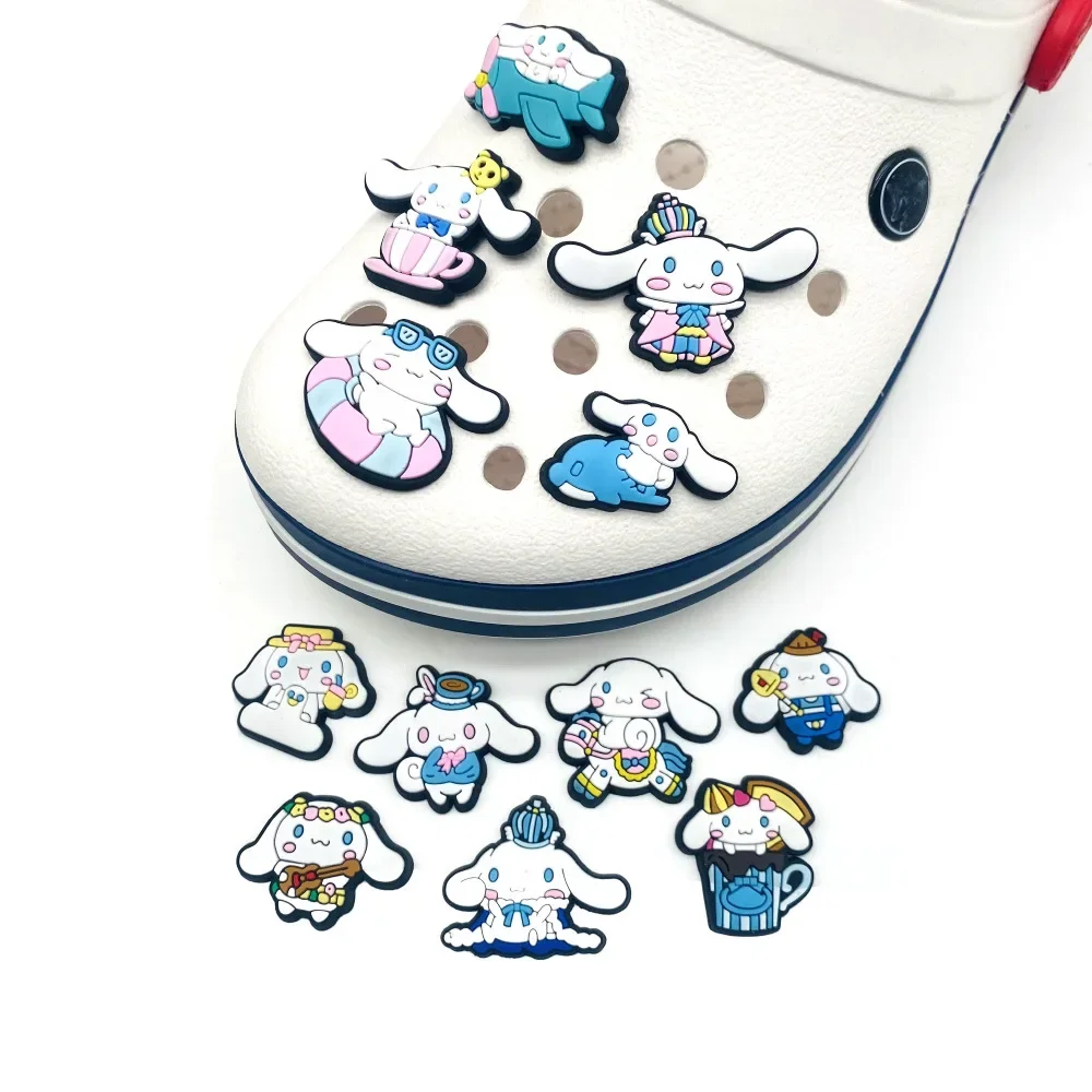 

Сандалии Sanrio Cinnamoroll летние, мягкие пластиковые Мультяшные анимационные милые украшения, Кроксы, фиксированная портативная обувь