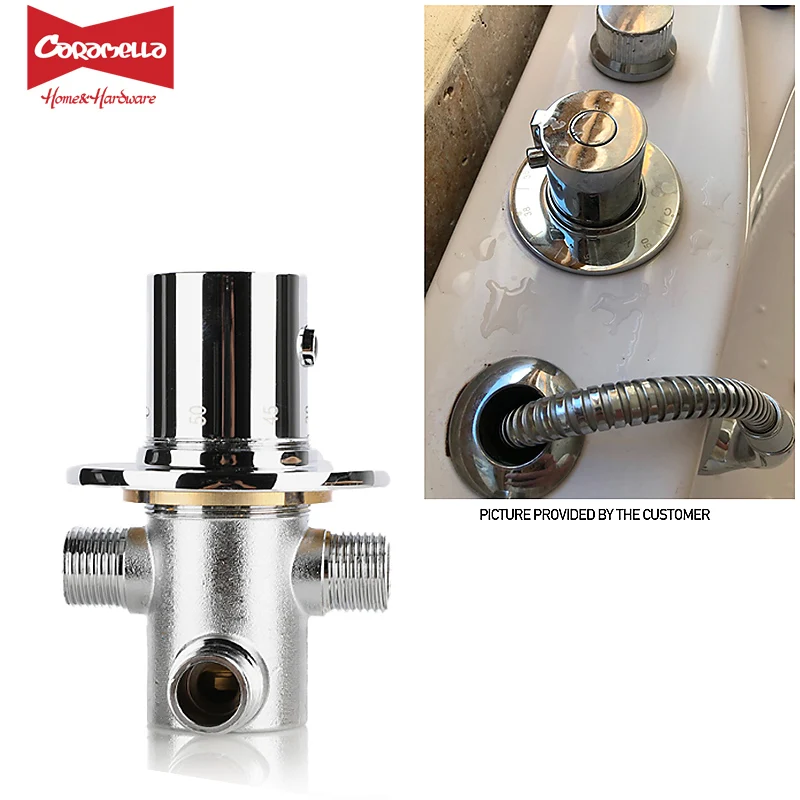 

Solid Brass Thermostatic Valve DN15 Thermostat Faucet For Shower System Kitchen Adjust Water Temperature Faucet Replace Part