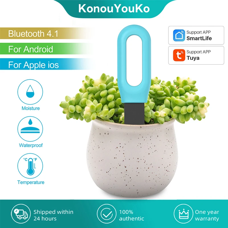 Medidor de Umidade do Solo com Vida Inteligente Sensor de Temperatura e Umidade Tuya Smart Garden Monitor Ferramenta de Teste de Plantas Úmidas