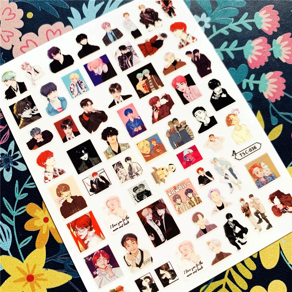 TSC-036 Cartoon TSC series fashion english alphabet 3d nail art stickers decal template diy nail tool decoration