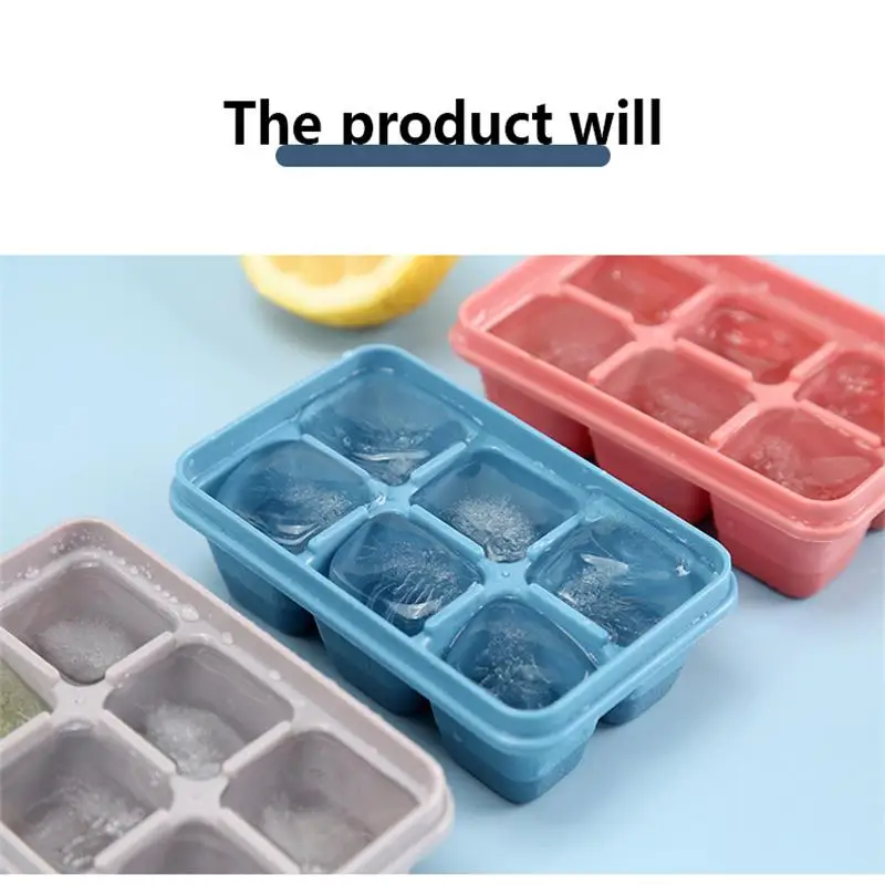 Ice Cube Ice Box Frozen Mold Refrigerator Homemade Frozen Box with Lid Silicone TikTok Hot Cube ice cube mold