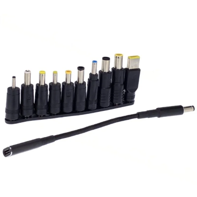 100W 타입 C에서 범용 DC 잭 노트북 어댑터 커넥터 USB C 노트북 충전 케이블 코드 노트북 충전기 10개 커넥터