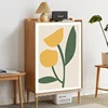 INS Nordic Flowers Short Curtains Dust Proof Half-curtain Tassel for Cupboard Wardrobe Cover Washable Cabinet Curtain Home Decor 2