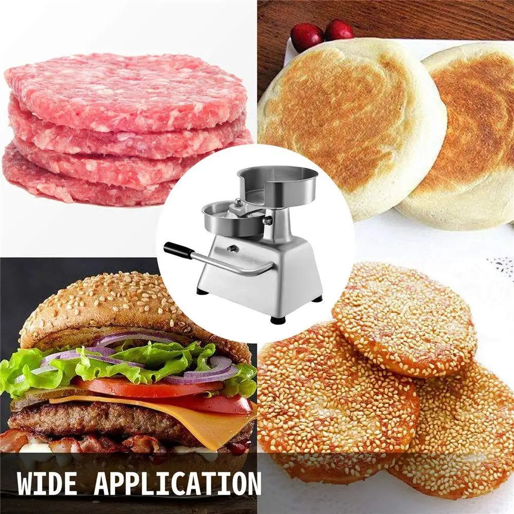 Hamburger Patty Maker 10cm/4inch Stainless Steel Burger Press Heavy Duty Beef Meat Forming Machine With 500Pcs Parchment Paper