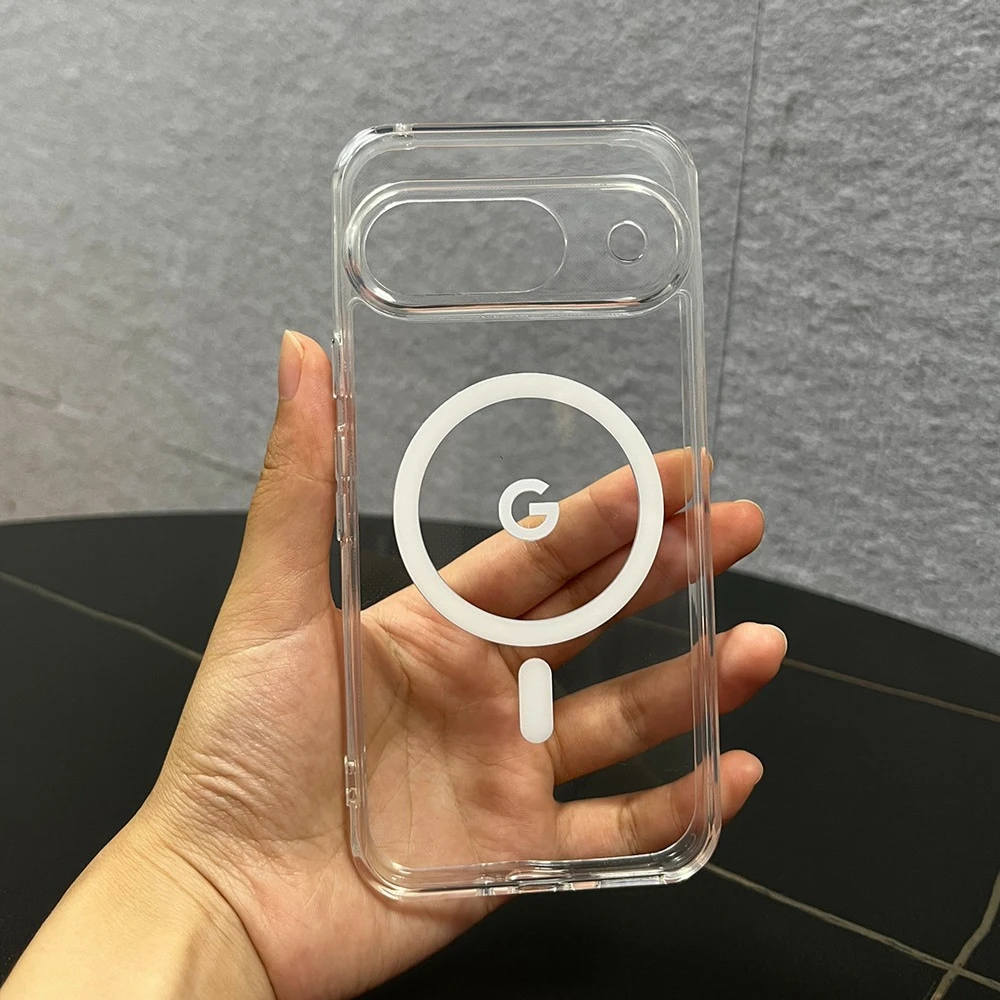 Clear Magnetic Case with Magsafe Wireless Charging - Shockproof Transparent Acrylic Cover