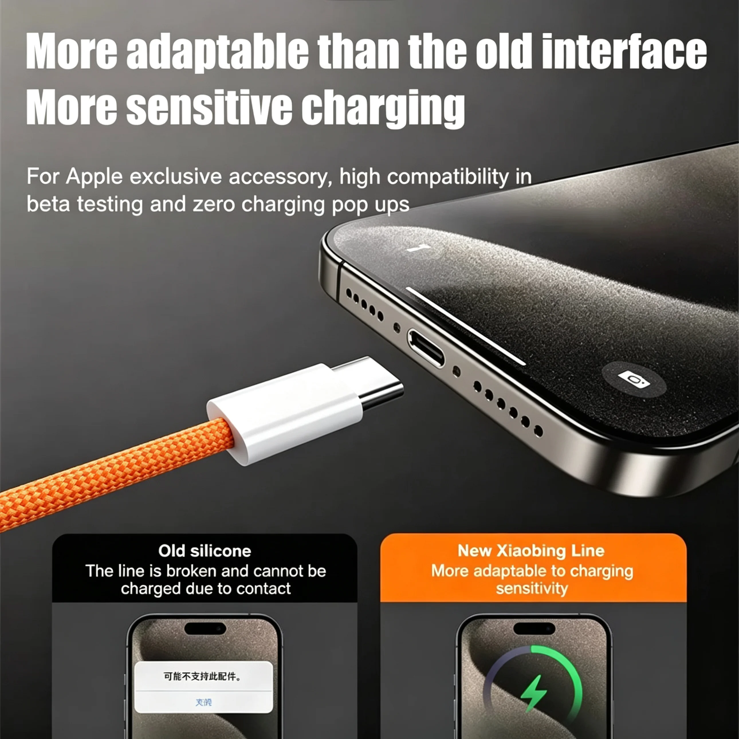 3-Pack USB A to USB C 240W Fast Charging Cables