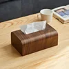 Simple Living Room Tissue Box Walnut Wood Bathroom Paper Box Table Desktop Storage Box Wooden Tissue Case Kitchen Accessories 5