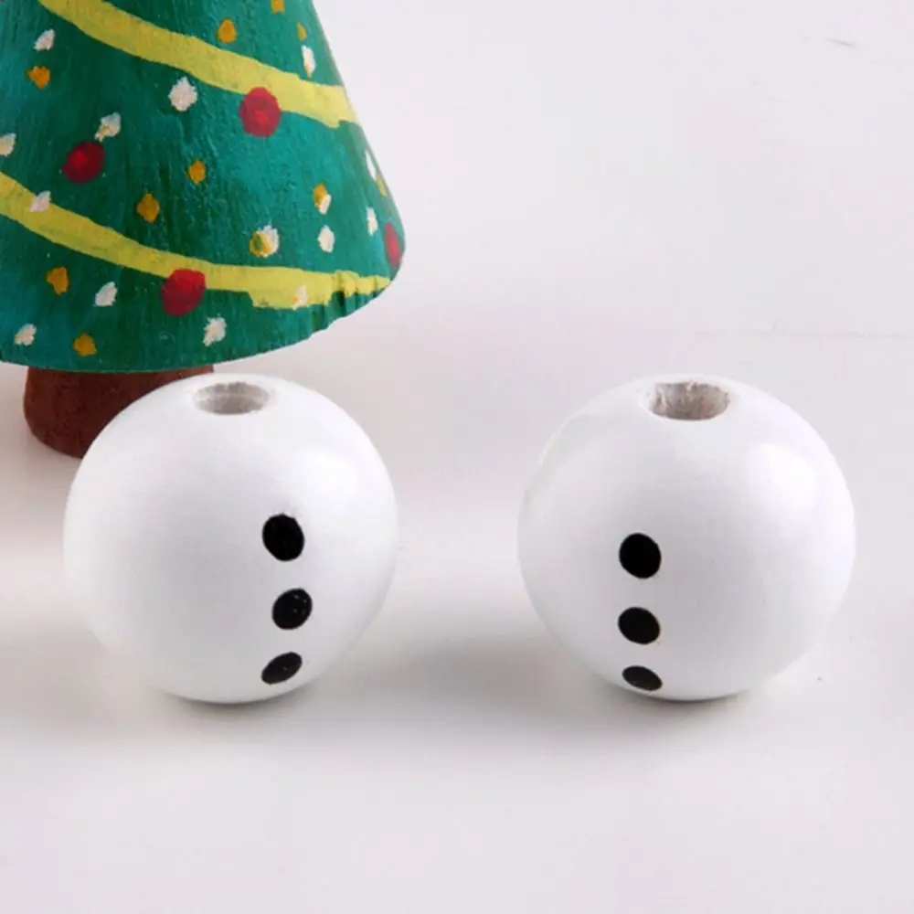 

20Pcs/Pack 20MM Snowman Round Wooden Beads Wooden Snowman Snowman Wood Loose Craft Beads Decorations DIY Winter Wooden Beads