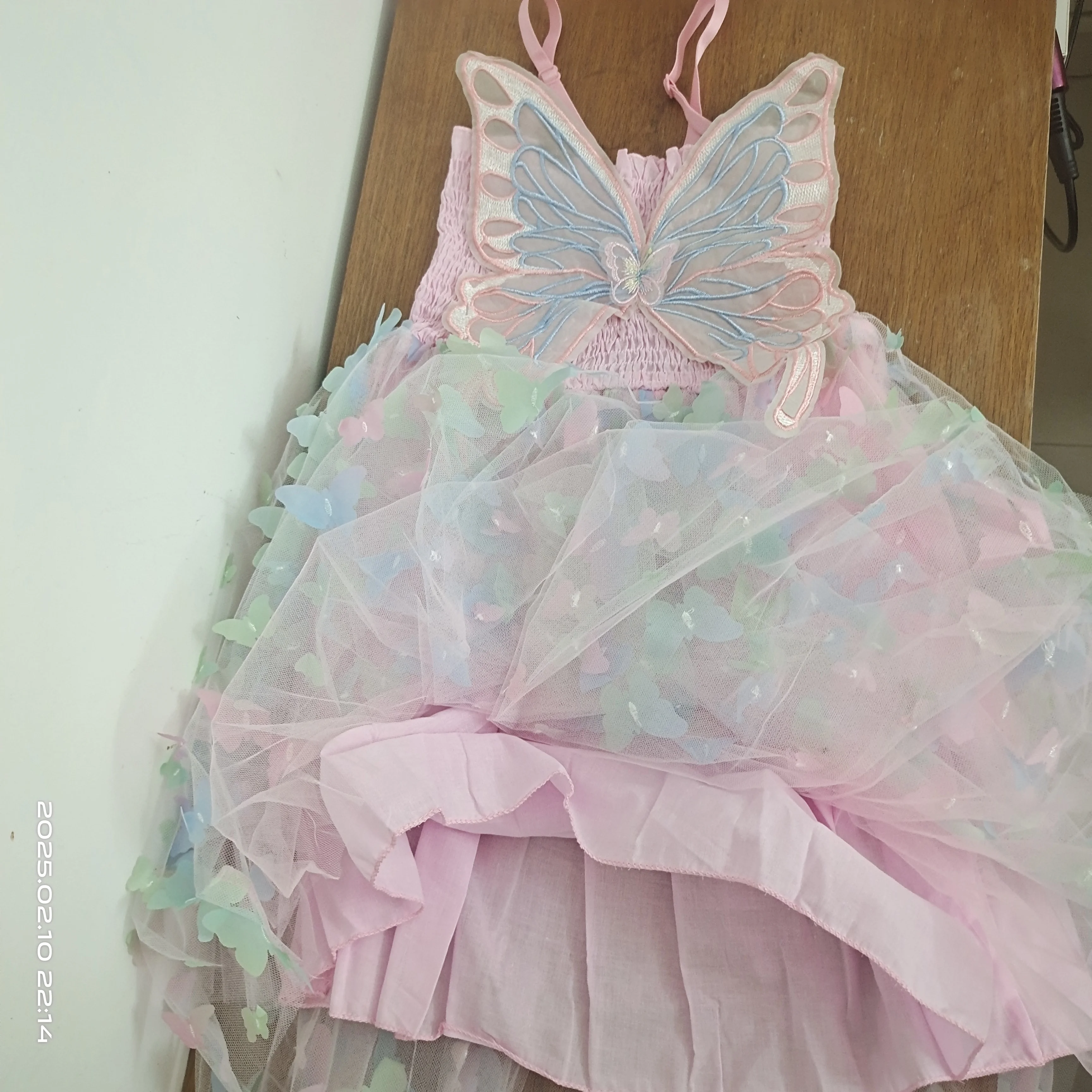 birthday bash♡BUTTERFLY RIBBON DRESS Fashion Girls Cute Butterfly Ribbon Dress 2025 Summer New
