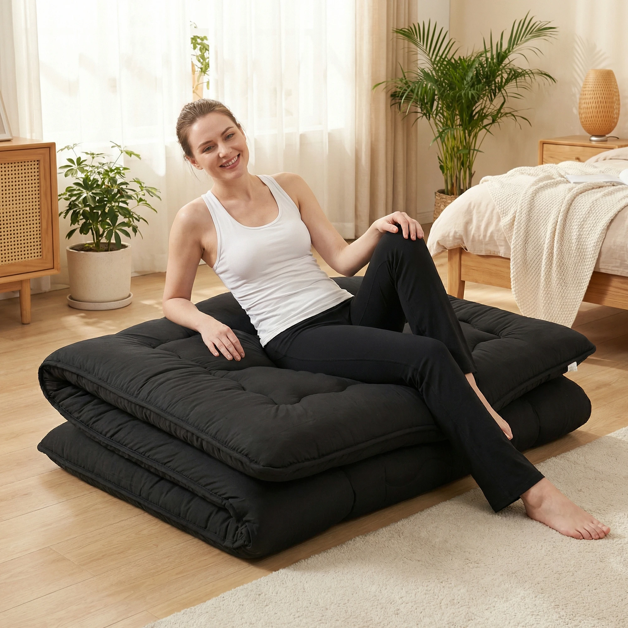 foldable floor mattress setup
