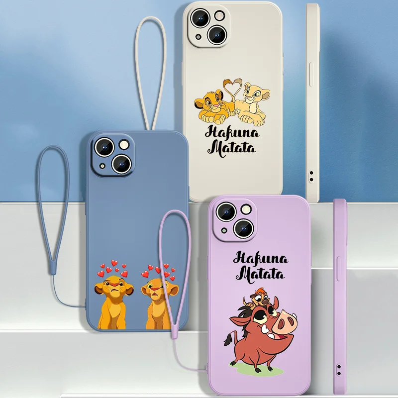 

The Lion King Phone Case For Apple iPhone 14 13 12 mini 11 Pro Max 8 7 Plus XR XS X Liquid Rope Funda Cover