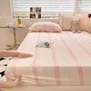 Skin-friendly Bedsheet Pure Cotton Bed Linen Stripe Style Bed Cover Single Mattress Protector sabanas (Pillowcase Need Order) 2