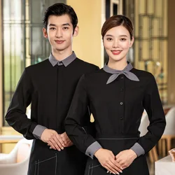 Hotel Catering Waiter Workwear Long-Sleeved Women's Shirt Western-Style Coffee Shop Bakery Hot Pot Restaurant Lobby Clothing