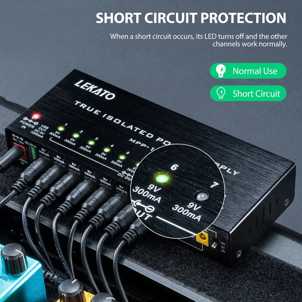 LEKATO MPP-10 パワーサプライ Amazon.com: LEKATO Guitar Pedal Power Supply, True Isolated