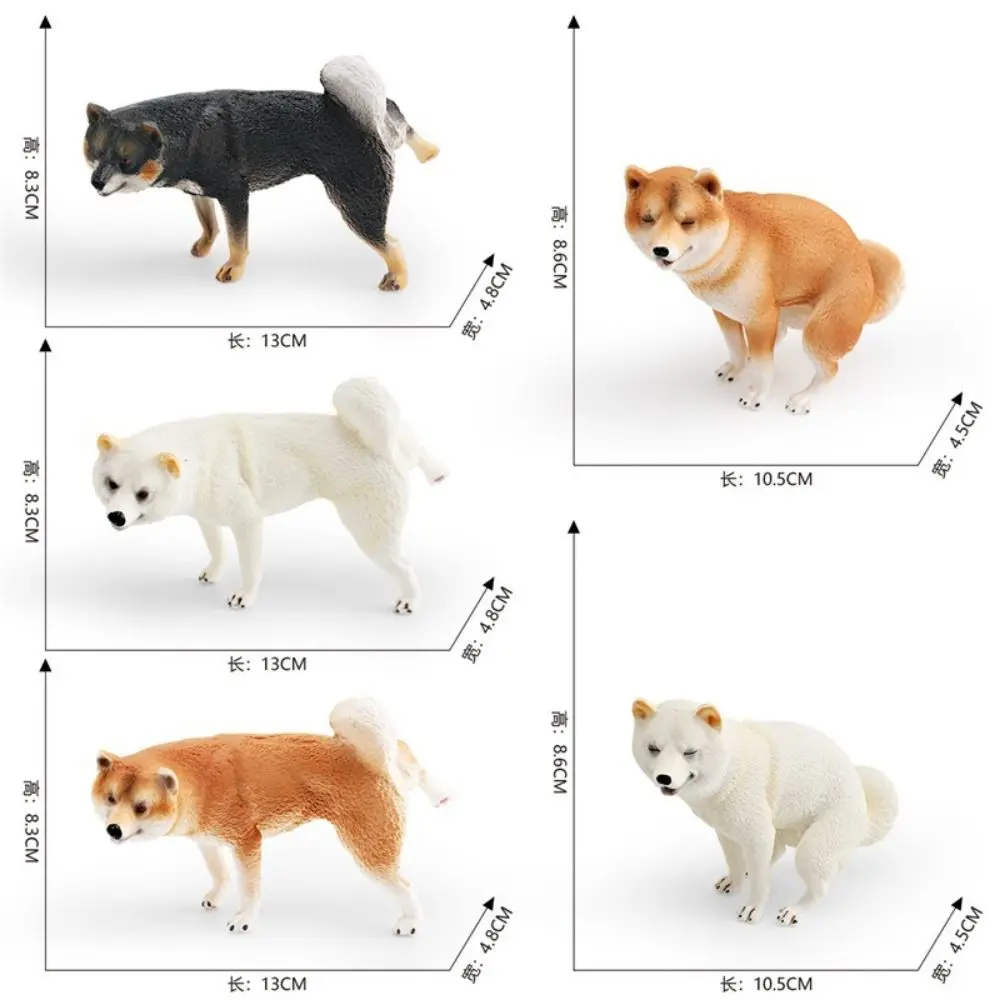 Realistic Shiba Inu Figurine Pug Miniature Dog Animal Model Ornaments Simulation Japan Shiba Inu Figure Home Decor