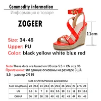 Fashion Wedge Sandals Women Summer Shoes Platform Knitted High Heels Flip Flops Large Size Cross Strap Party Shoes Female White - Image 6