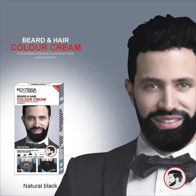 Beard Coloring For Men Men's Beard Mustache Shampoo Dye 60ML Mustache Dye Kit Long-Lasting Coloring Cream