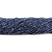 Natural Faceted AA Blue Sapphire Small Tiny Seed 2/3/4/5/6MM High Quality Loose Round Beads For Jewelry Making Bracelet Necklace 2