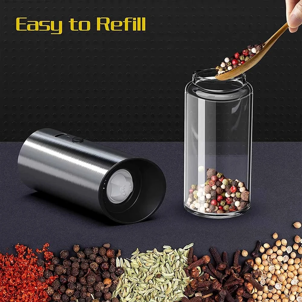 Electric Grinder Set Salt Pepper  Rechargeable Salt Pepper Grinder Set -  1/2pcs - Aliexpress