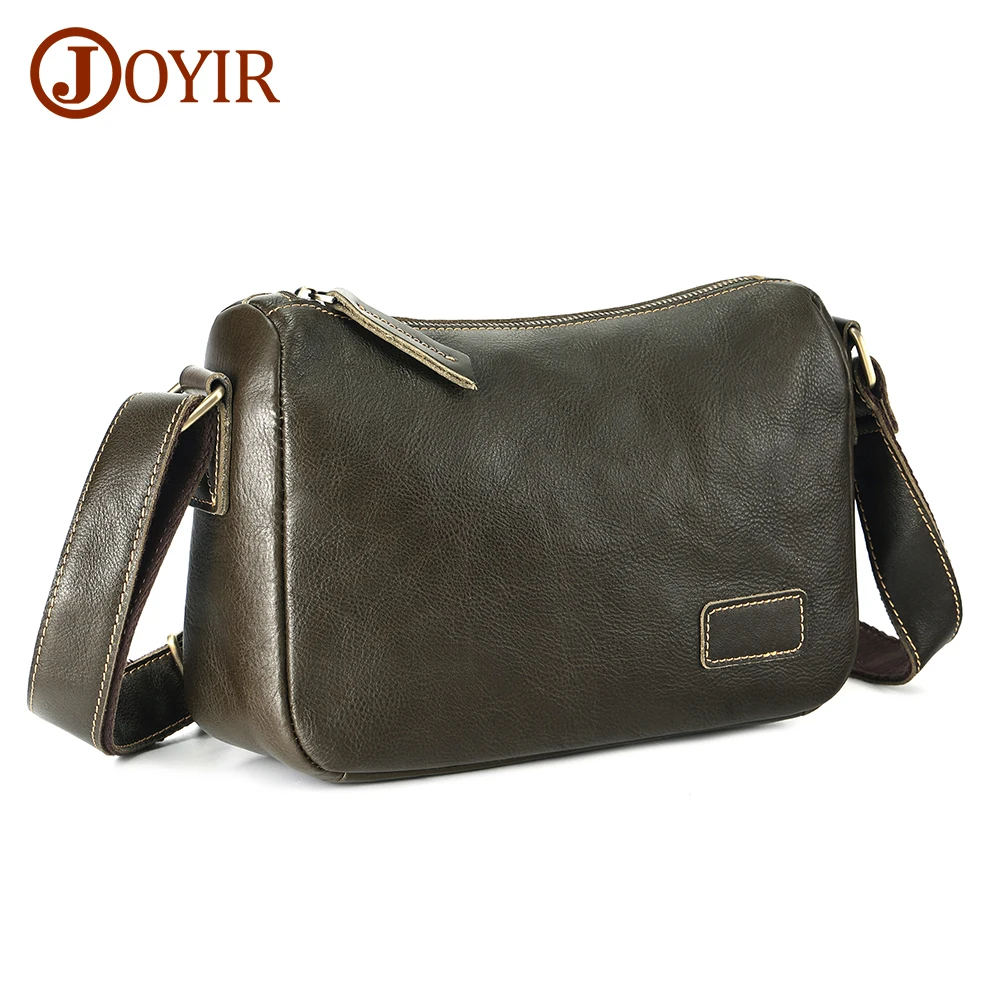 

JOYIR Genuine Leather Crossbody Bag for Men Women Vintage Travel Office Casual Male Shoulder Bag Handbag for 9.7" iPad