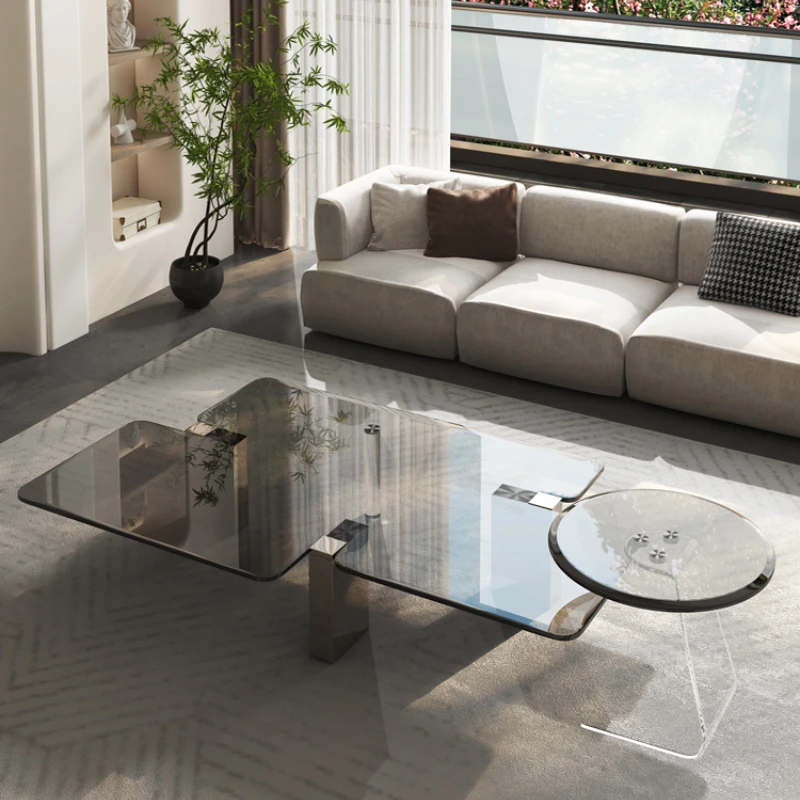 

Дизайнерский прямоугольный креативный простой стеклянный журнальный столик для маленькой квартиры