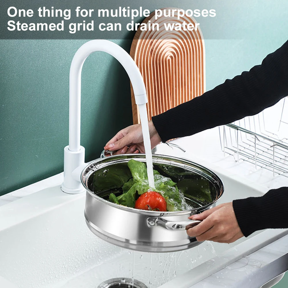 Steaming Pot 11inch 3 Tier Stainless Steel with Lid Handle Cookware Pot Thick Food Steamer for Vegetable Dumpling Stock