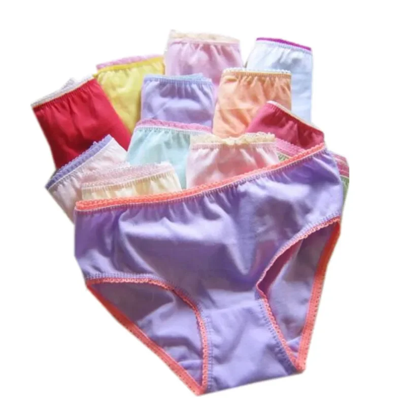 

5Pcs/Lot Random Delivery Girls Briefs Panties Underwear Solid Colors Underpants 2-12Years