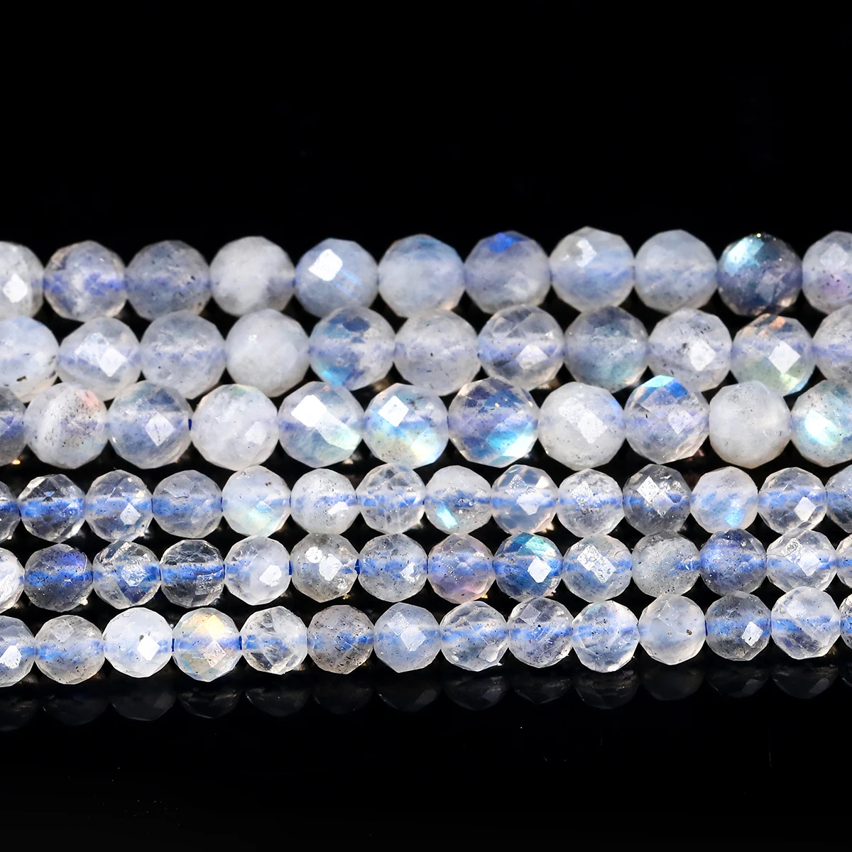 자연면 처리 된 회색 월장석 Labradorite 구슬 2 3 4mm 느슨한 스페이서 구슬 보석 만들기 Diy 목걸이 팔찌 액세서리