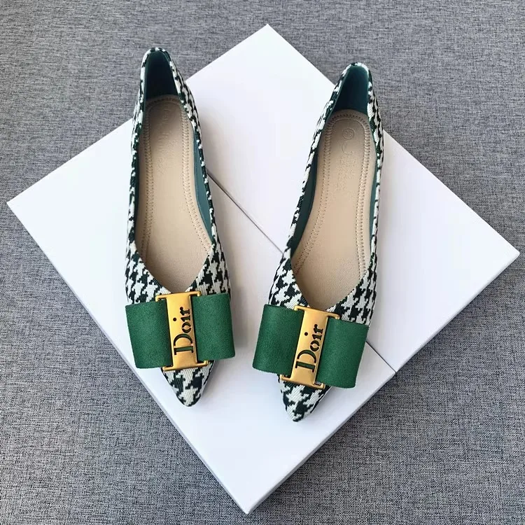 Summer 2024new Fashion Women's Shallow Mouth Casual Female Sneakers Slip-on Flats Bow-Knot Pointed Toe Moccasins Modis Slip
