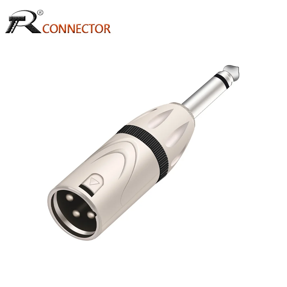 1шт 1/4 дюйма TS Mono 6,35 мм Разъем для подключения 3-контактного адаптера XLR Male/Female Connector Конвертер для аудио микрофона Динамика микшера