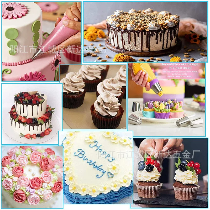 367-teiliges Set Cremeschaber Spritzbeutel Spatel Tüllen Set Kuchen-Dekorationswerkzeuge Dreischichtige Tragbare Aufbewahrungsbox Kuchenformen – Detail 11