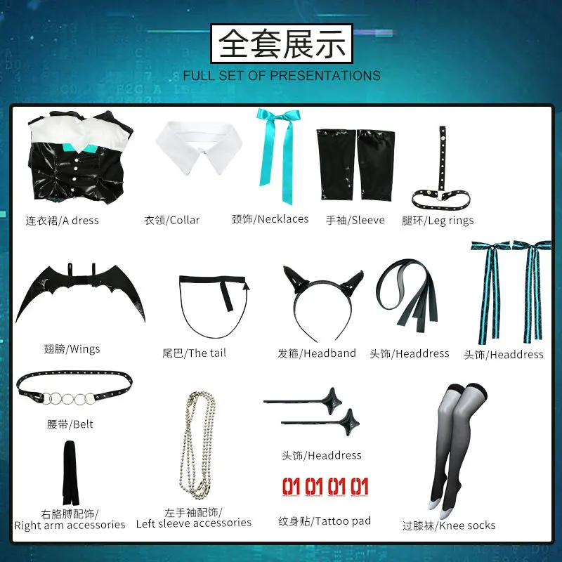Demone Miku Cosplay Rascal Costume Miku X Rascal Piccolo Diavolo Halloween Miku Cattivi Rascal Fanart Rasukaru Abiti Miku Cosplay - immagine 2