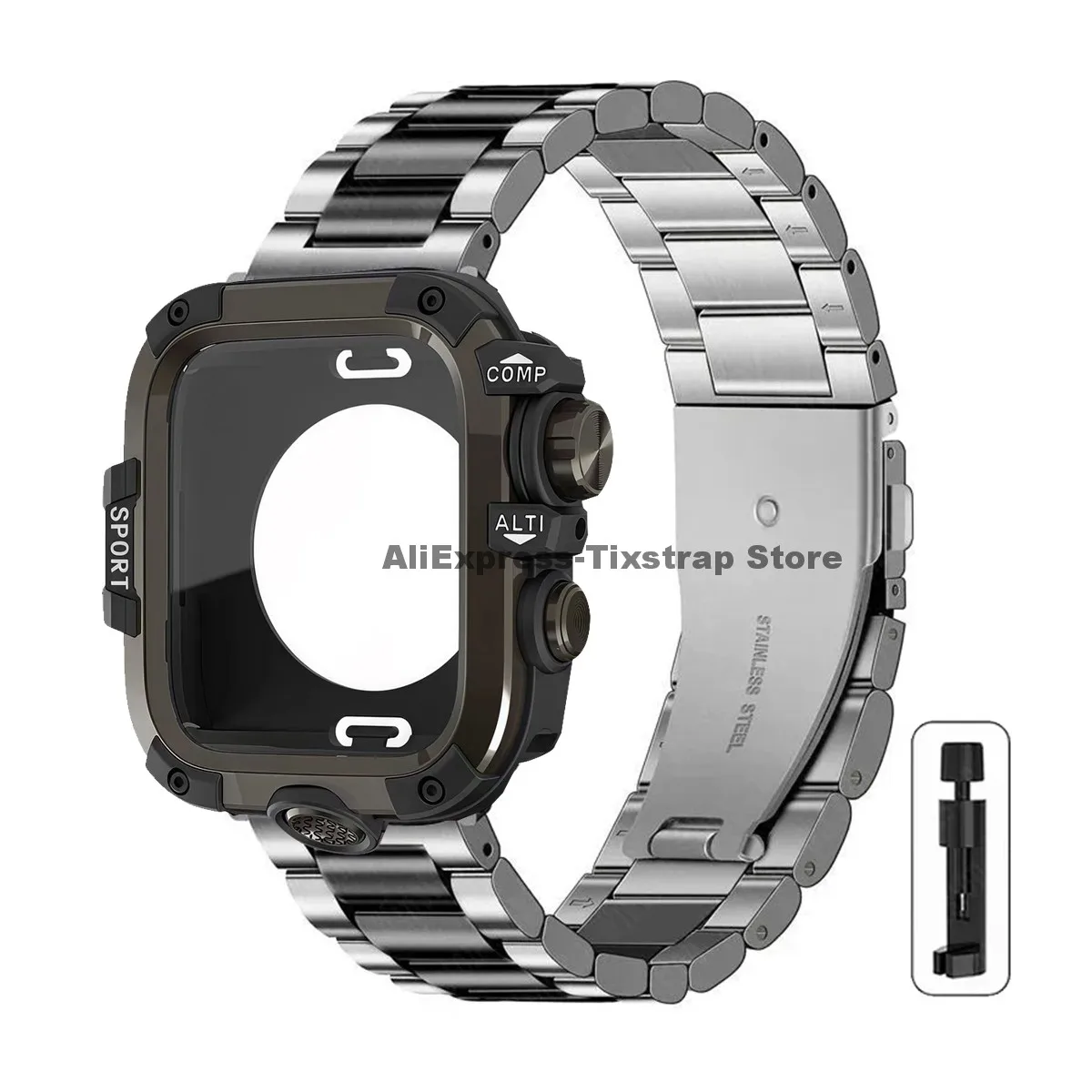 Premium Metal Strap and Protective Case
