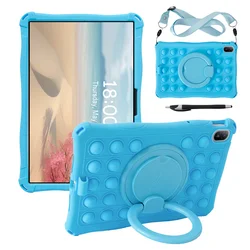 Versatile Rotating Handle Grip Stand Silicone Case for MatePad 11.5 S 2025 (SkyBlue Strap - Pen)