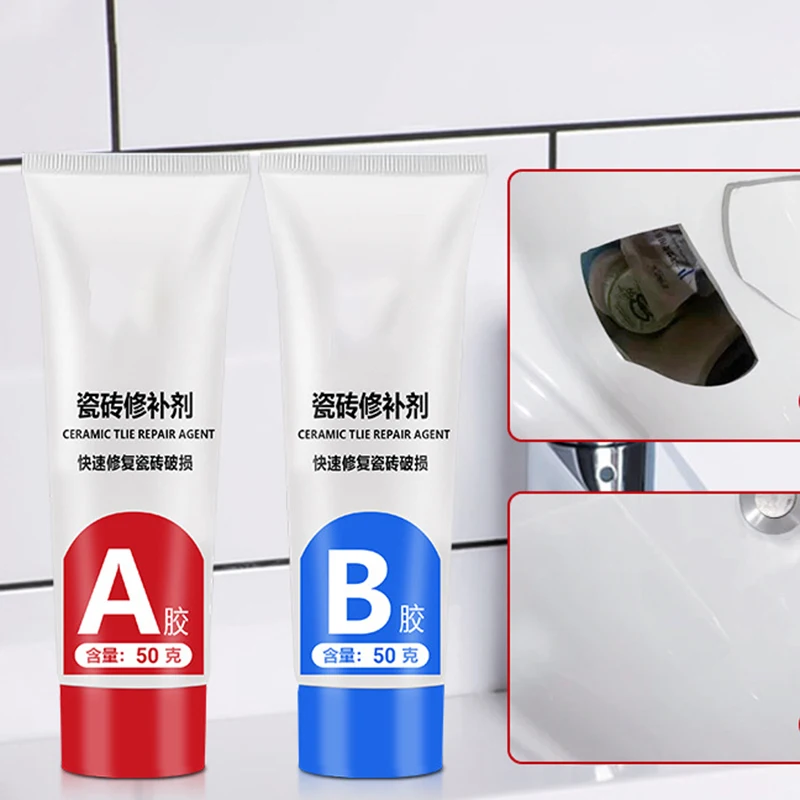 Tile Repair Glue 30/100g AB Adhesive Ceramic Marble Floor Tile Toilet Washbasin Crack Caulk