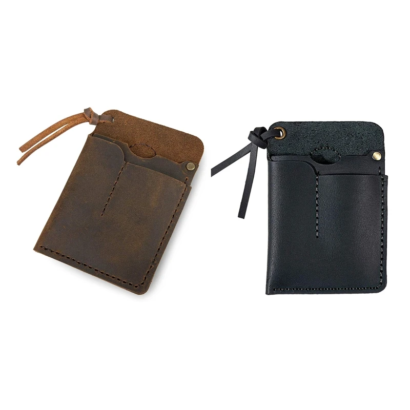 Portable Men Leather EDC Organizer Sheath Handmade Tool Pouch Holster for Case Bag Birthday Gift for Men Women Black/Bro 2