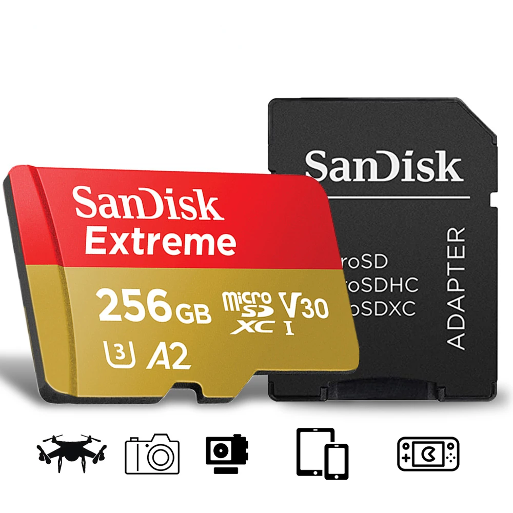 Carte mémoire avec adaptateur micro SDXC Sandisk Extrême Pro - 128 Go –