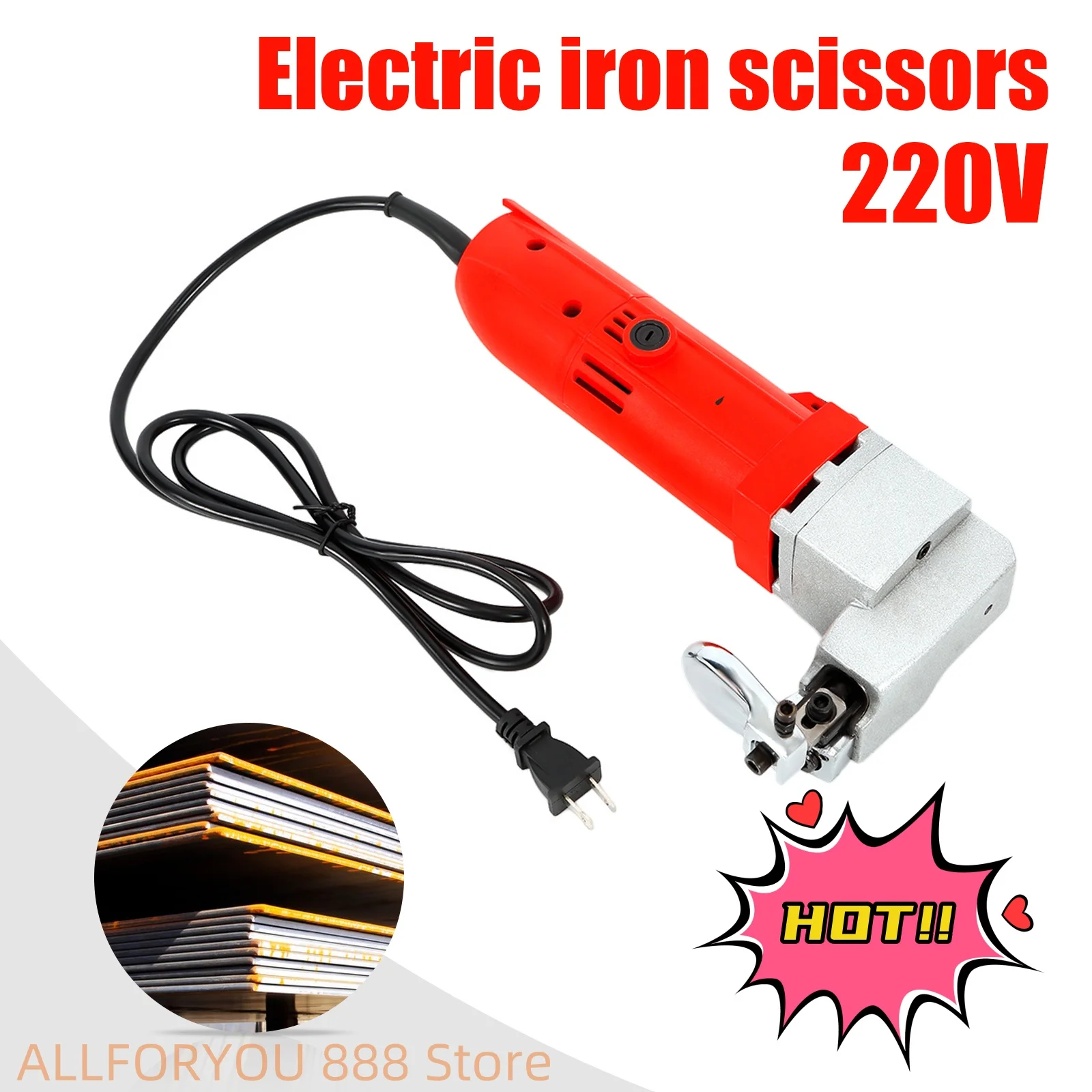 220V 500W Electric Metal Cutting Shears Sheet Shear Cutter With Full Copper Core Motor Cutting Thickness 2.5mm car blank key with graduation scale lineation for nissan scale key shear metal blank uncut scale marking key blade 22 nsn14