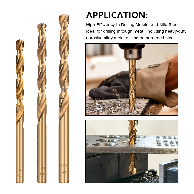 CMCP Drill Bit HSS M35 Cobalt 5% Twist Drill Bit for Wood Metal Stainless Steel Drilling Metal Hole Cutter 1.0-13mm