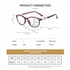 Multifocal Progressive Reading Glasses Women Anti Blue UV Protect EyesGlasses Retangle Frame Eyewears +1.0~+4.0 2