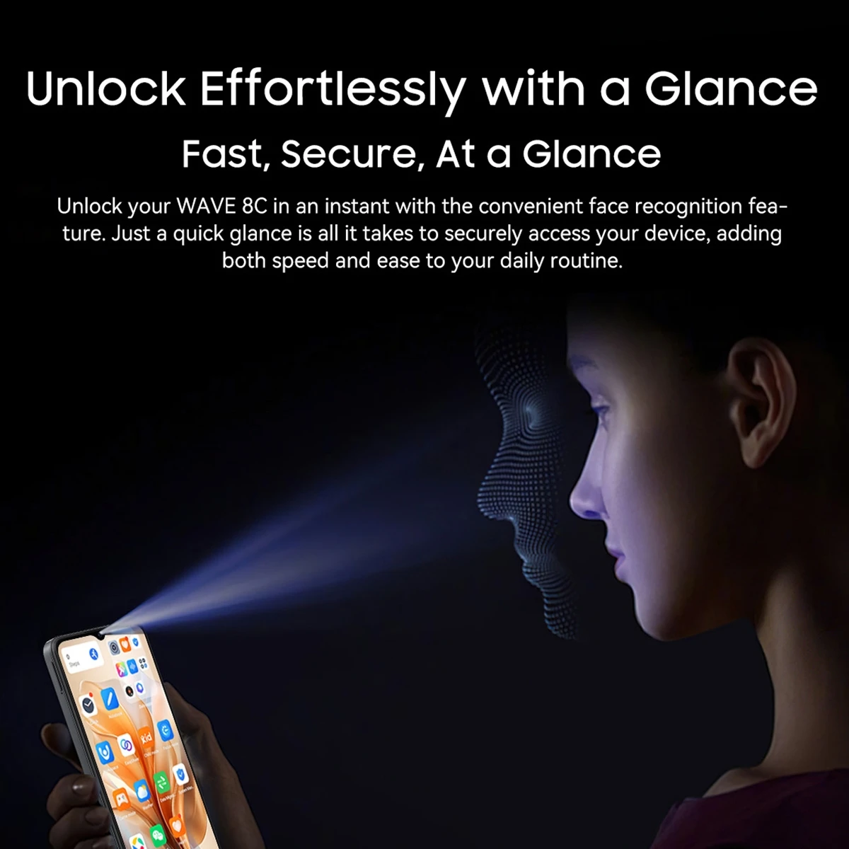 Blackview Wave 8C Smartphone 6.56'' HD+IPS Display Octa Core T603 2GB+64GB 4700mAh Battery 8MP Camera 4G Cell Phone Android 14 6