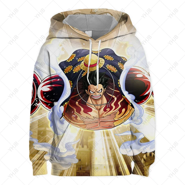 Moletom de manga comprida estampado luffy infantil, roupa de desenho, top  de moda masculino, peça única, 4 a 14 anos, 2023 - AliExpress