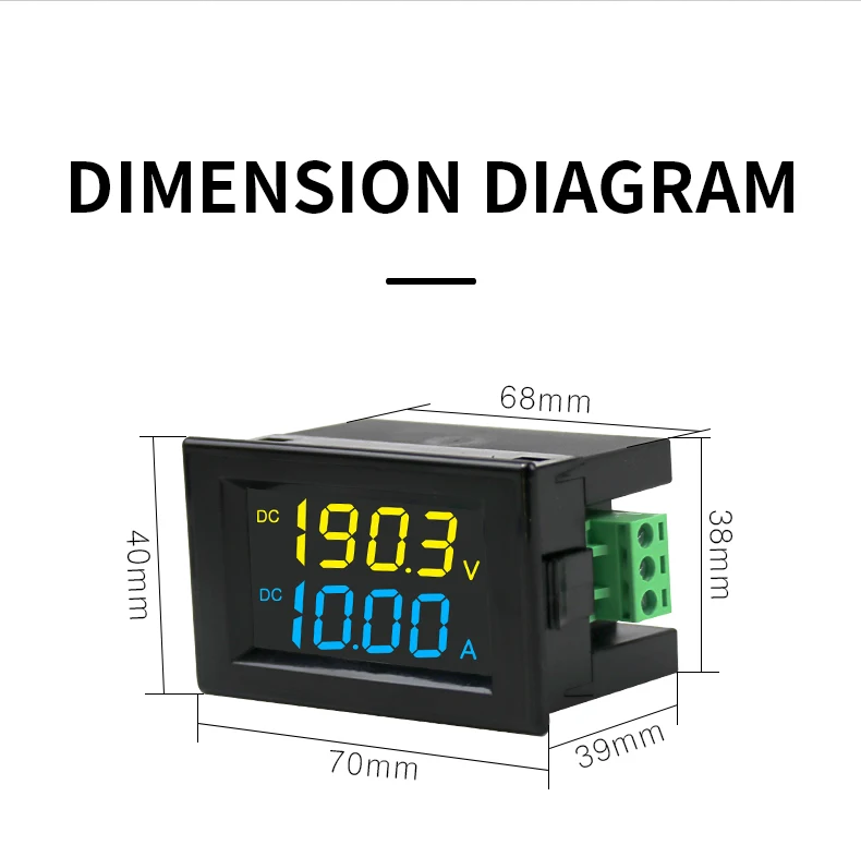 Description Picture 6 of itemD85-3051AG Dual Two Color LCD Digital Display Voltage and Current Meter Panel Meters